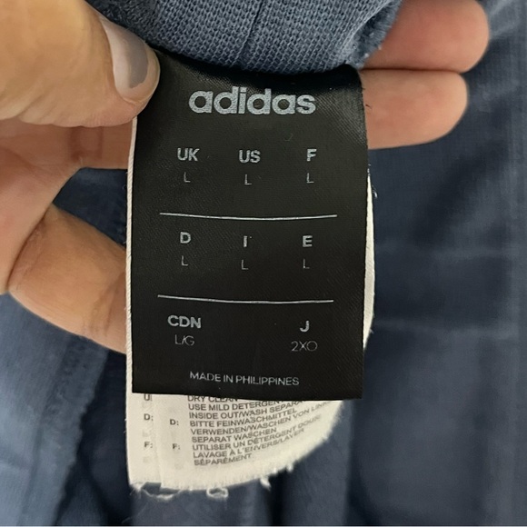 Adidas Men’s Blue Joggers Size Large - Logo Side Stripe, Athletic Fit - Picture 5 of 12
